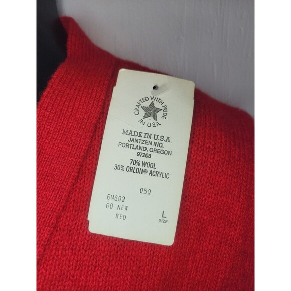 Vintage Jantzen Sweater Vest Men Large Red Button Holiday Preppy Cardigan Scotch - Picture 4 of 9